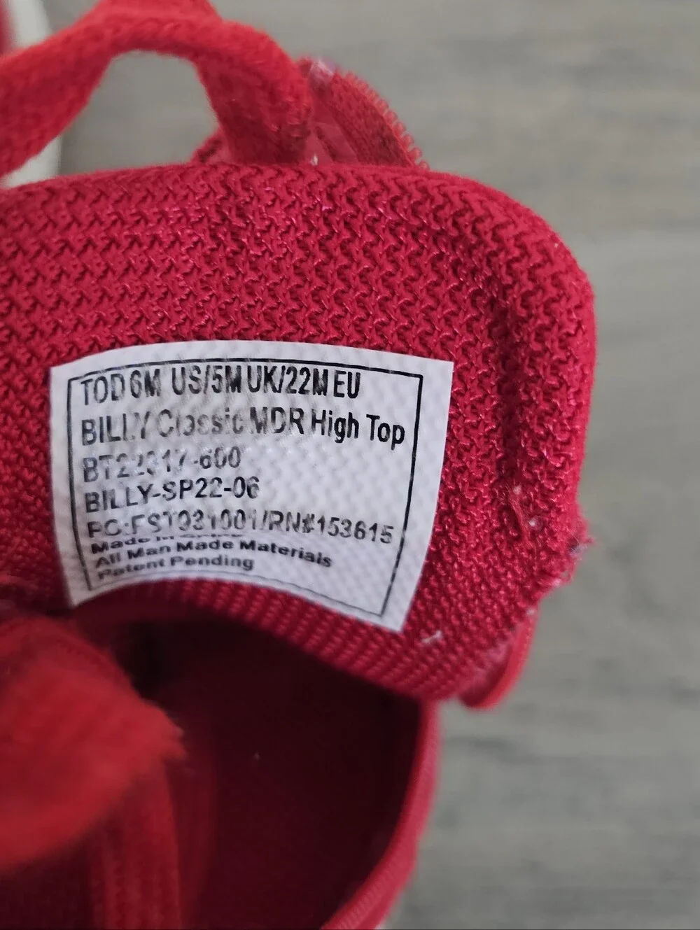 Billy Toddler Red High Canvas Zip & Lace Size 5 AFO SMO Brace Special Needs Shoe